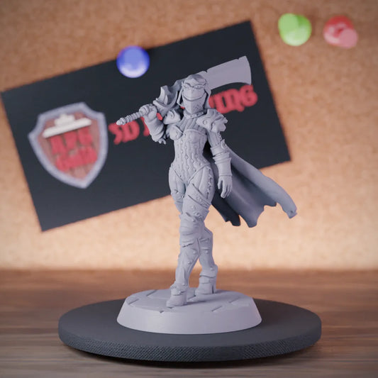 Fighter 5e | DnD Female Fighter Warden Miniature