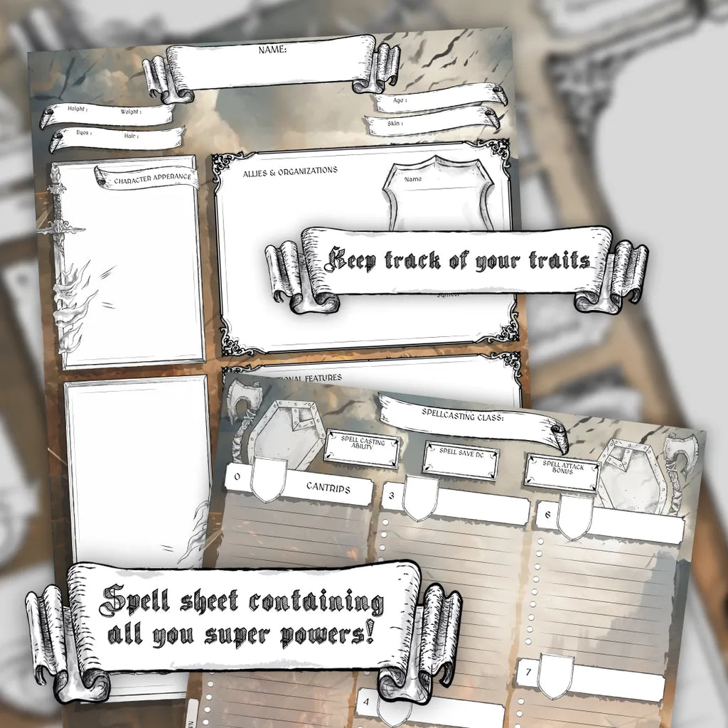 Printable DnD Character Sheet 5e PDF - Fighter | RPG Guild