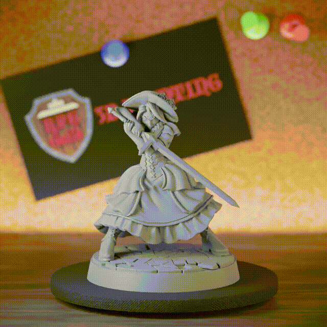 Kämpferin 5e | DnD Miniatur einer weiblichen Kampfmeisterin (Maid)