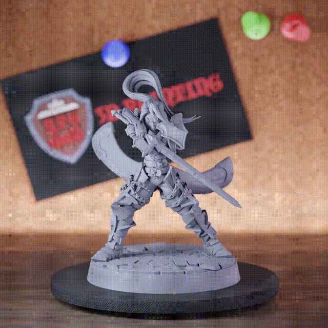 Kämpferin 5e | DnD Miniatur: Weibliche Kampfmeisterin 