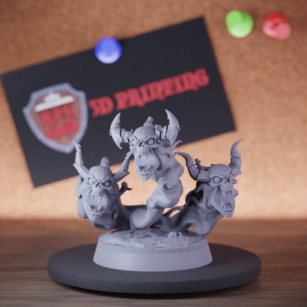 Highly detailed fire skulls hell miniature of Fire, perfect for DnD 5e encounters, fantasy tabletop RPG campaigns, painting and display.