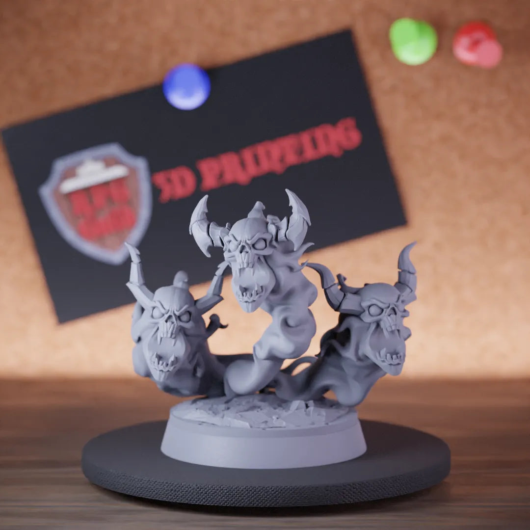 Highly detailed fire skulls hell miniature of Fire, perfect for DnD 5e encounters, fantasy tabletop RPG campaigns, painting and display.
