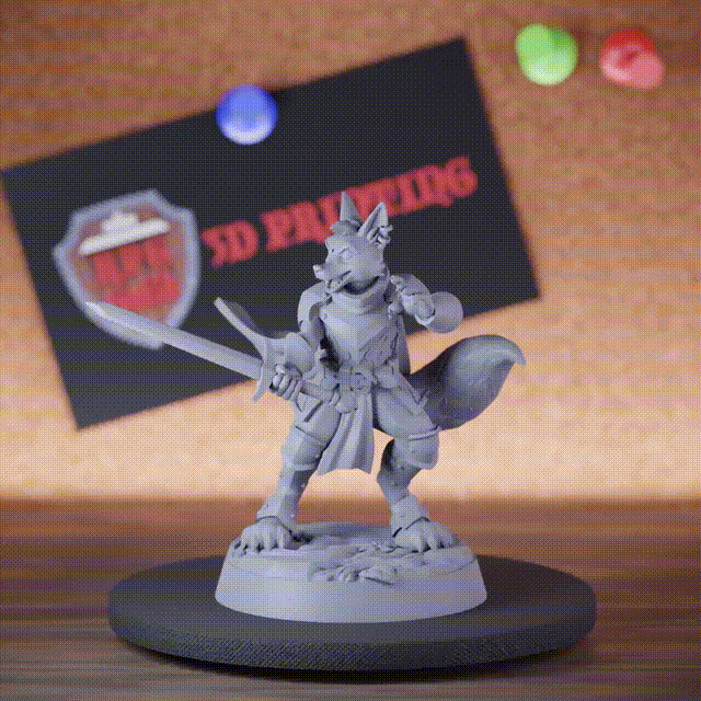 Foxfolk 5e | DnD Foxfolk Longsword Vixen Paladin Miniature