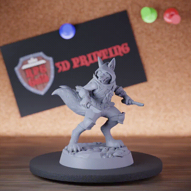 Foxfolk 5e | DnD Foxfolk Two Daggers Vixen Rogue Miniature
