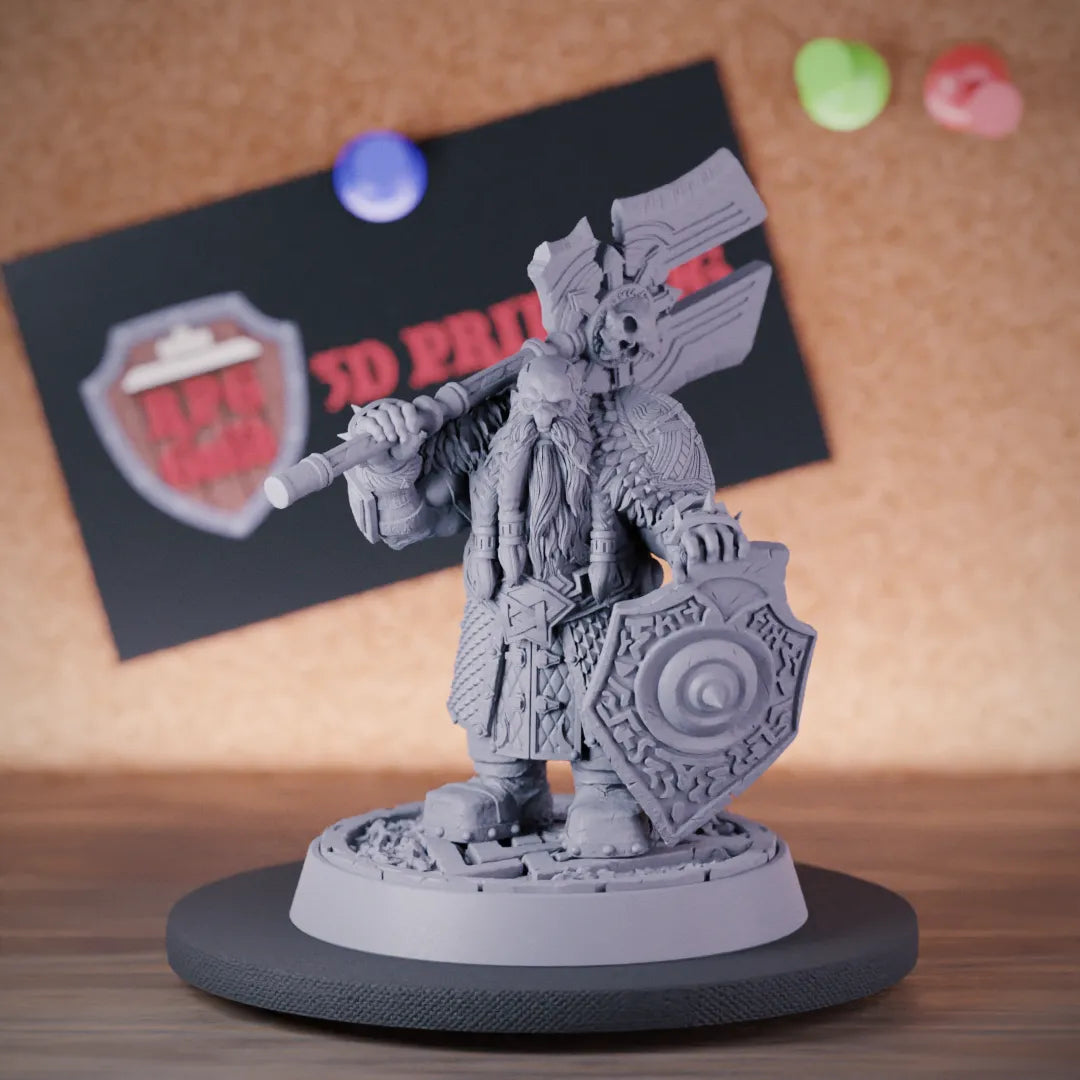 Dwarf 5e | DnD Dwarf Fighter Axe Wielding Miniature