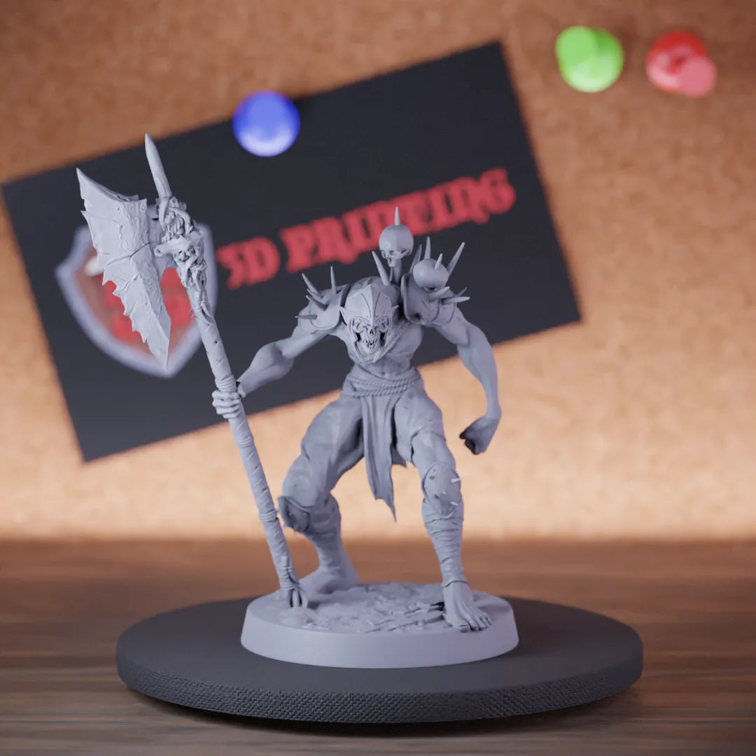 Highly detailed undead ghoul zombie halberd miniature of GhoulRavager, perfect for DnD 5e encounters, fantasy tabletop RPG campaigns, painting and display.
