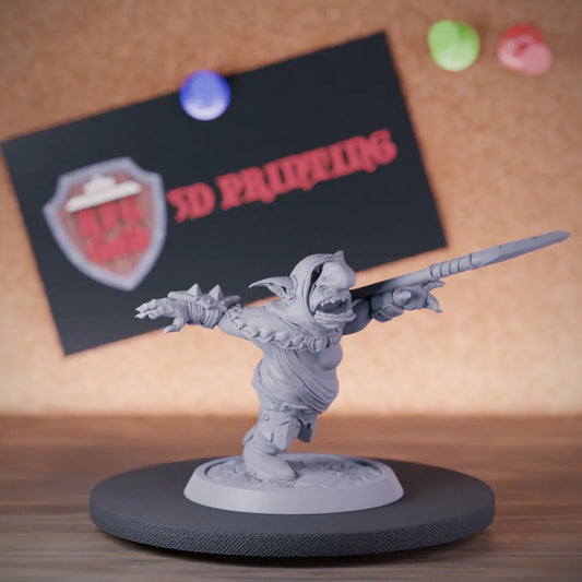 Goblin 5e | DnD Goblin Spearman Throwing Miniature