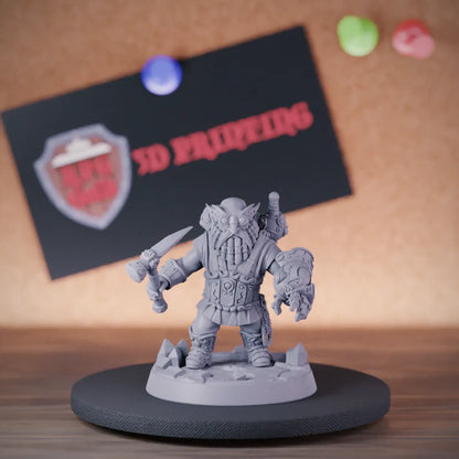 Halfling 5e | DnD Halfling Miner Pickaxe Miniature