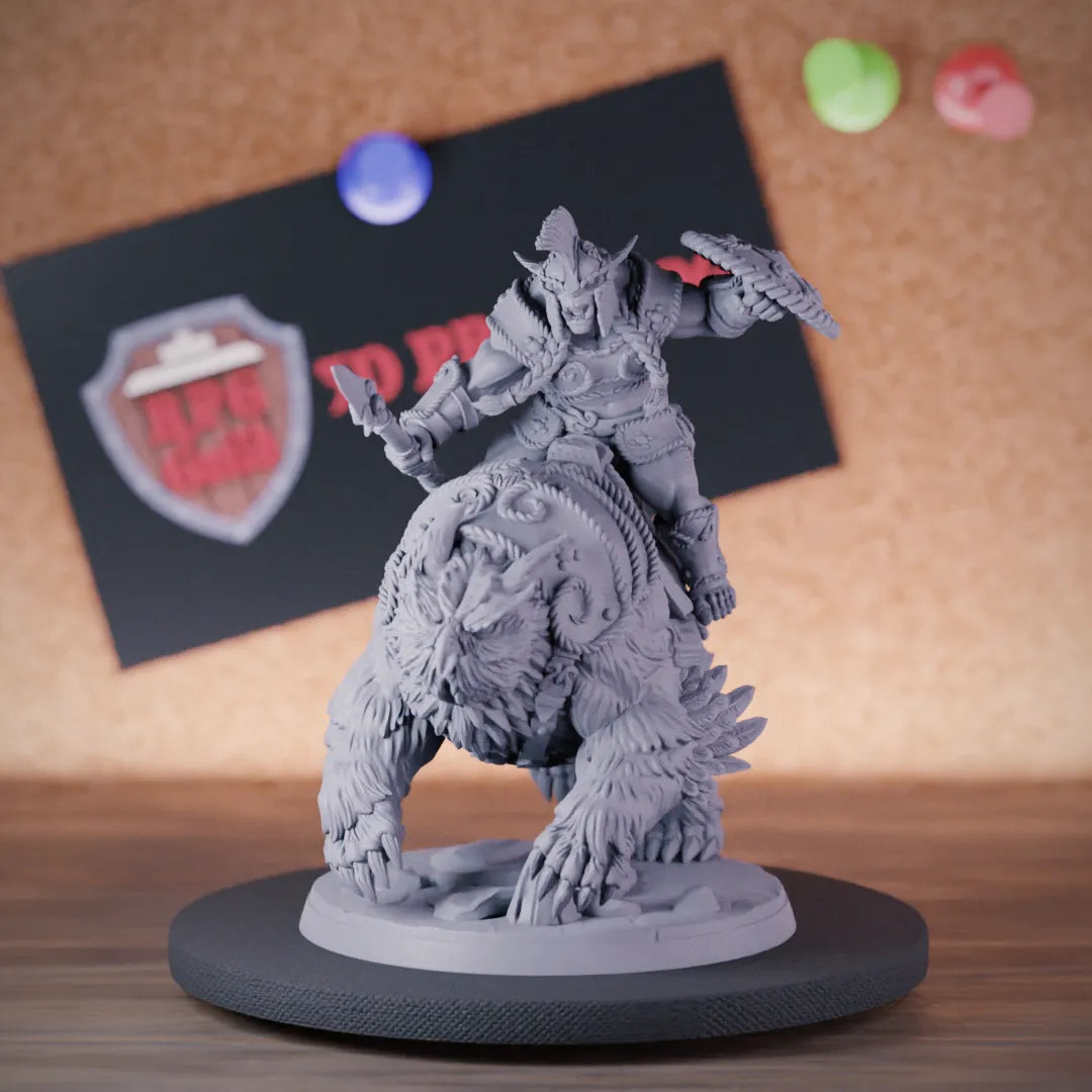 Bugbear 5e | DnD Female Bugbear Owlbear Rider Miniature – RPG Guild