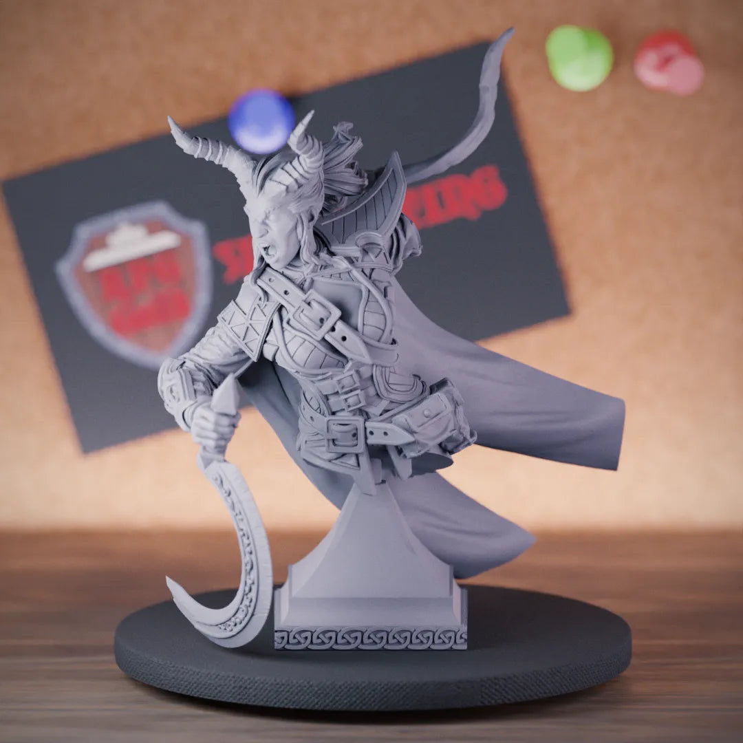 Tiefling Fighter Bust | DnD Tiefling Miniature