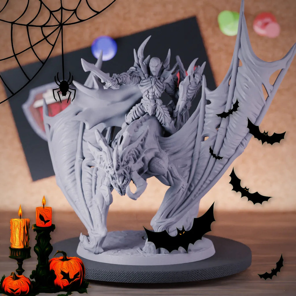 Vampire boss on dragon miniature for DnD 5e tabletop games