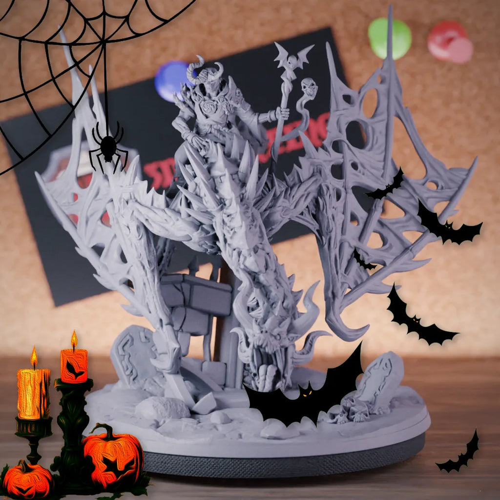 Undead dragon rider miniature for DnD 5e tabletop games
