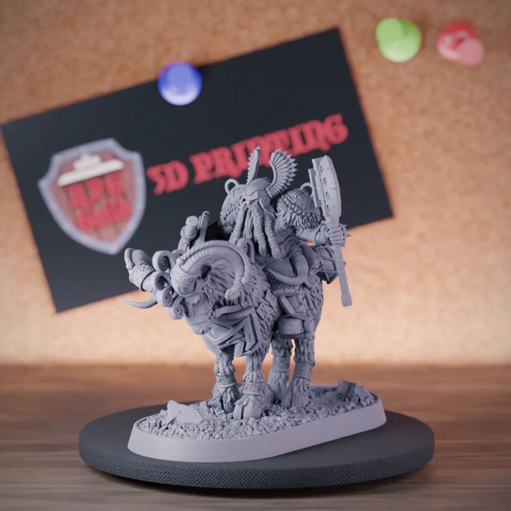 Dwarf 5e | DnD Dwarf Paladin Goat Rider Miniature