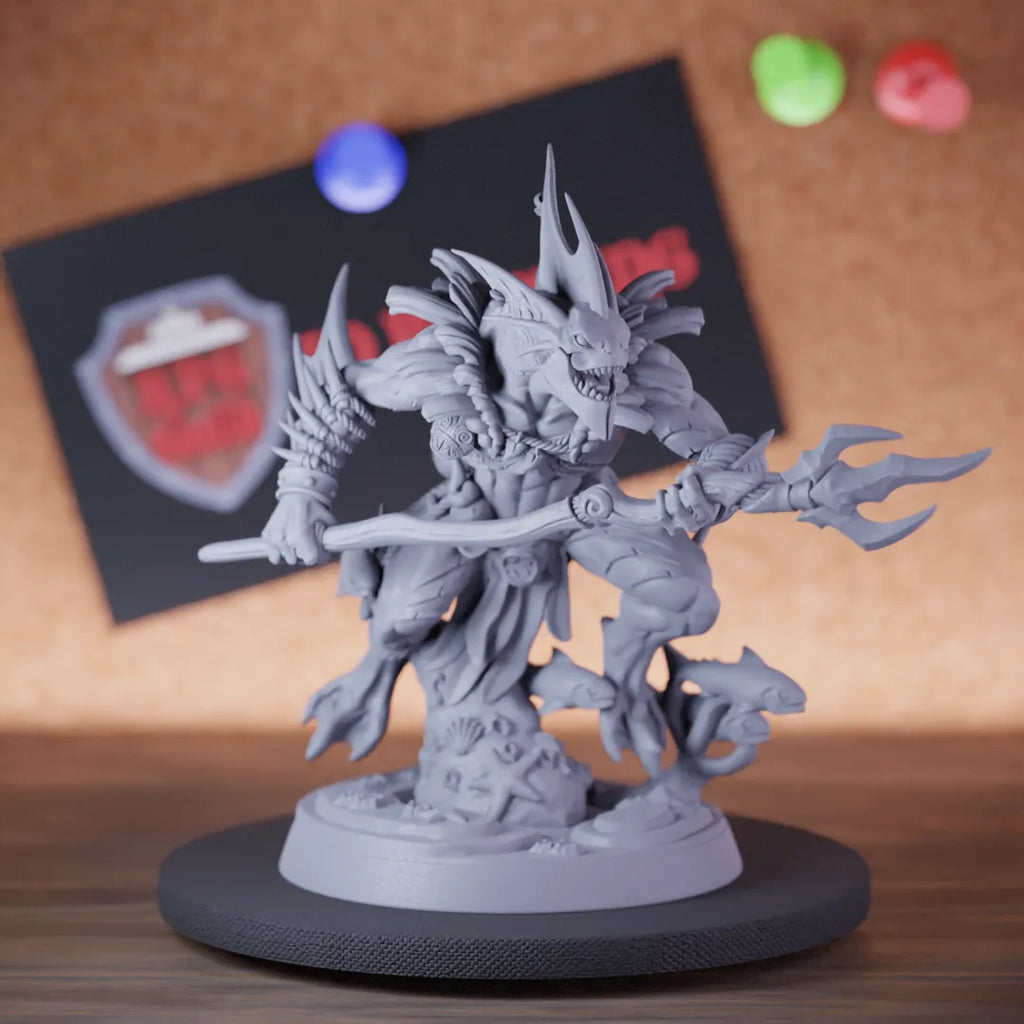 Sahuagin 5e | DnD Sahuagin Sea Creature Trident Miniature