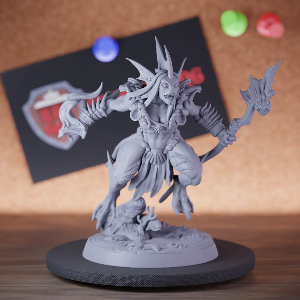 Sahuagin 5e | DnD Female Sahuagin Sea Guard Miniature