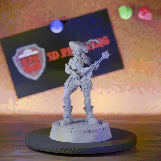 Barde 5e | DnD Miniatur-Lautenbarde (weiblich)