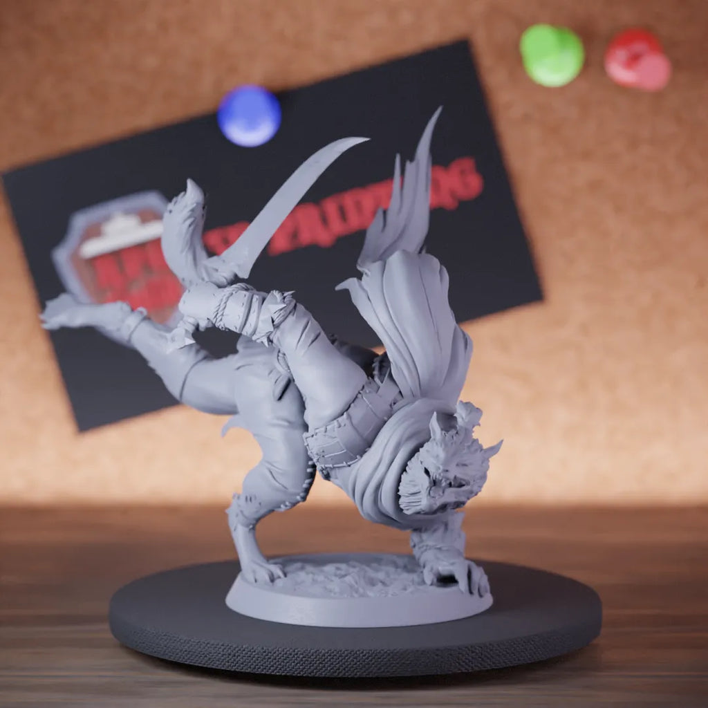 Werewolf 5e | DnD Werewolf Bandit Acrobat Miniature