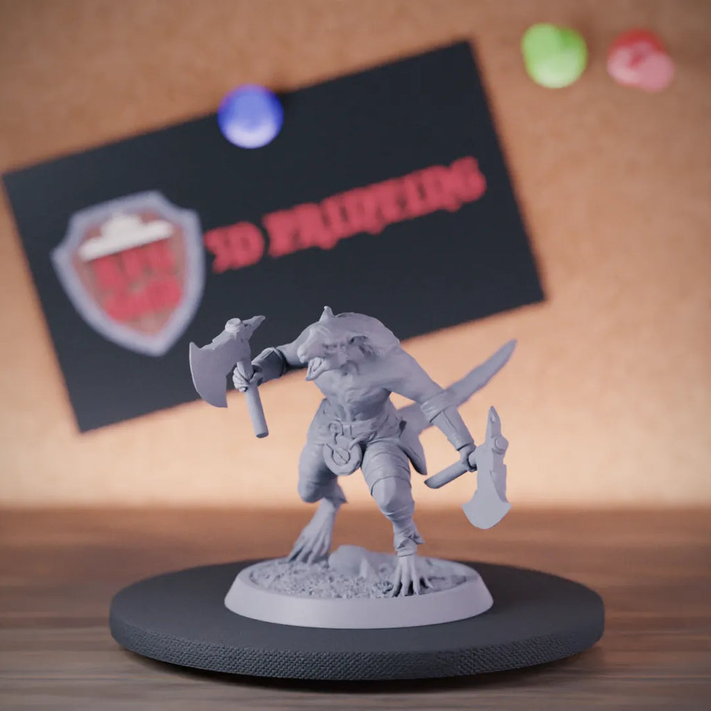 Ratmen 5e | DnD Ratmen Barbarian Berserker Miniature