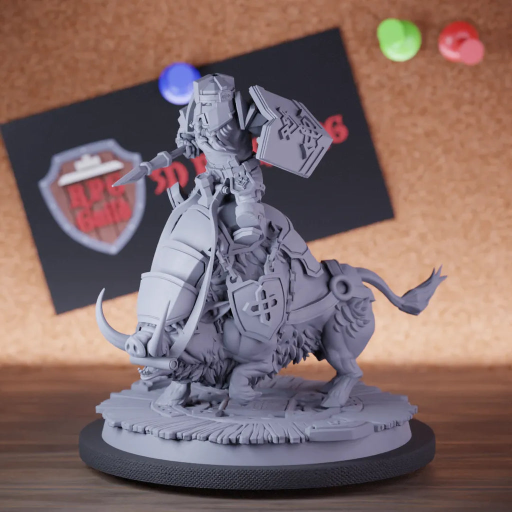 Dwarf 5e | DnD Dwarf Giant Boar Rider Miniature