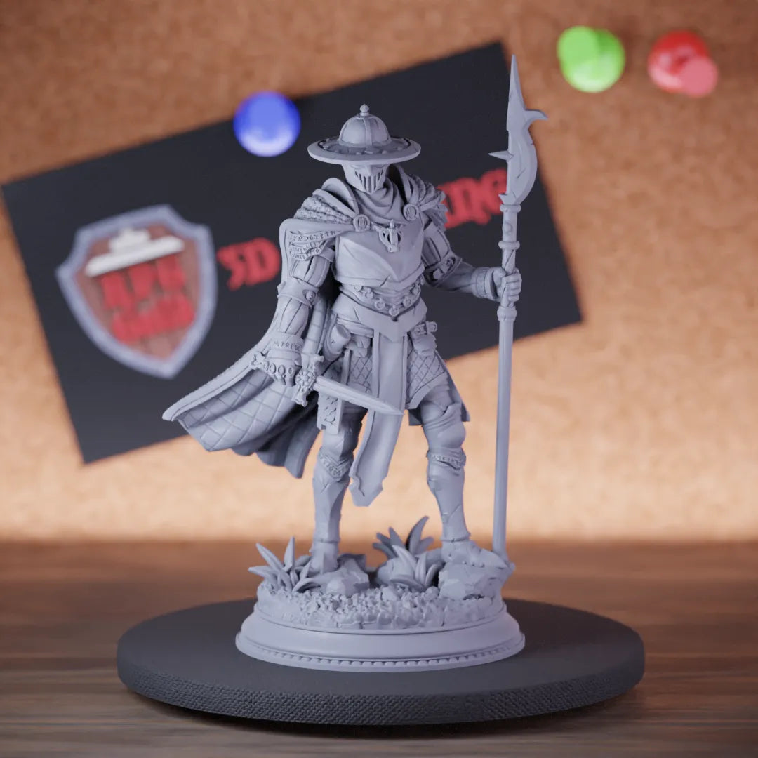 Highly detailed fighter inquisitor knight billhook miniature of InquisitorKnights, perfect for DnD 5e encounters, fantasy tabletop RPG campaigns, painting and display.