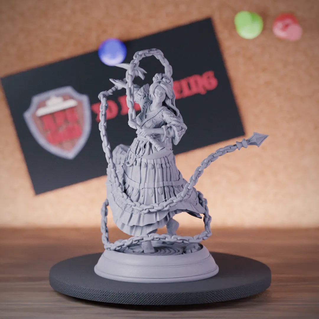 Fighter 5e | DnD Female Fighter Kusarigama Miniature