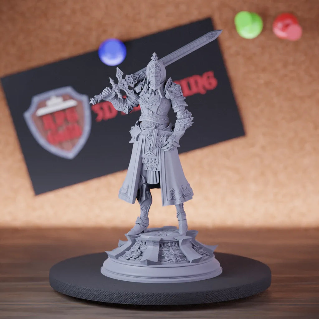 Knight 5e | DnD Female Armored Fighter Miniature