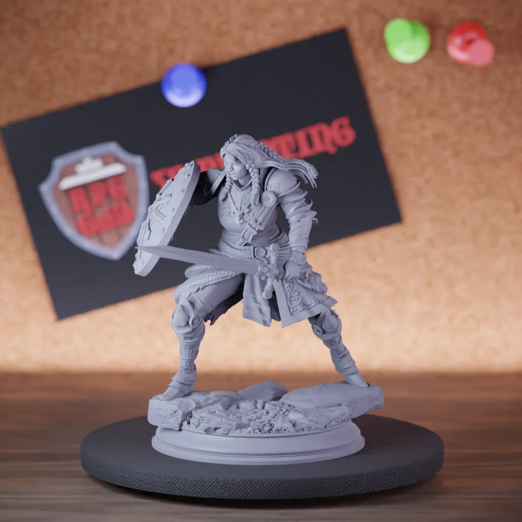Highly detailed wizard human sorcerer miniature of Jorjie, perfect for DnD 5e encounters, fantasy tabletop RPG campaigns, painting and display.