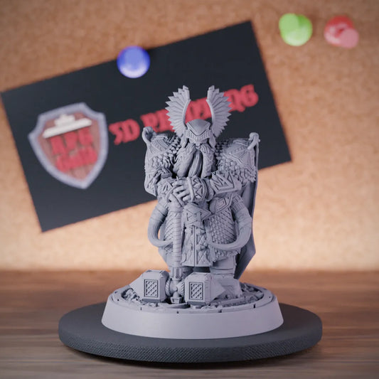 Dwarf 5e | DnD Dwarf Paladin Hammer Miniature