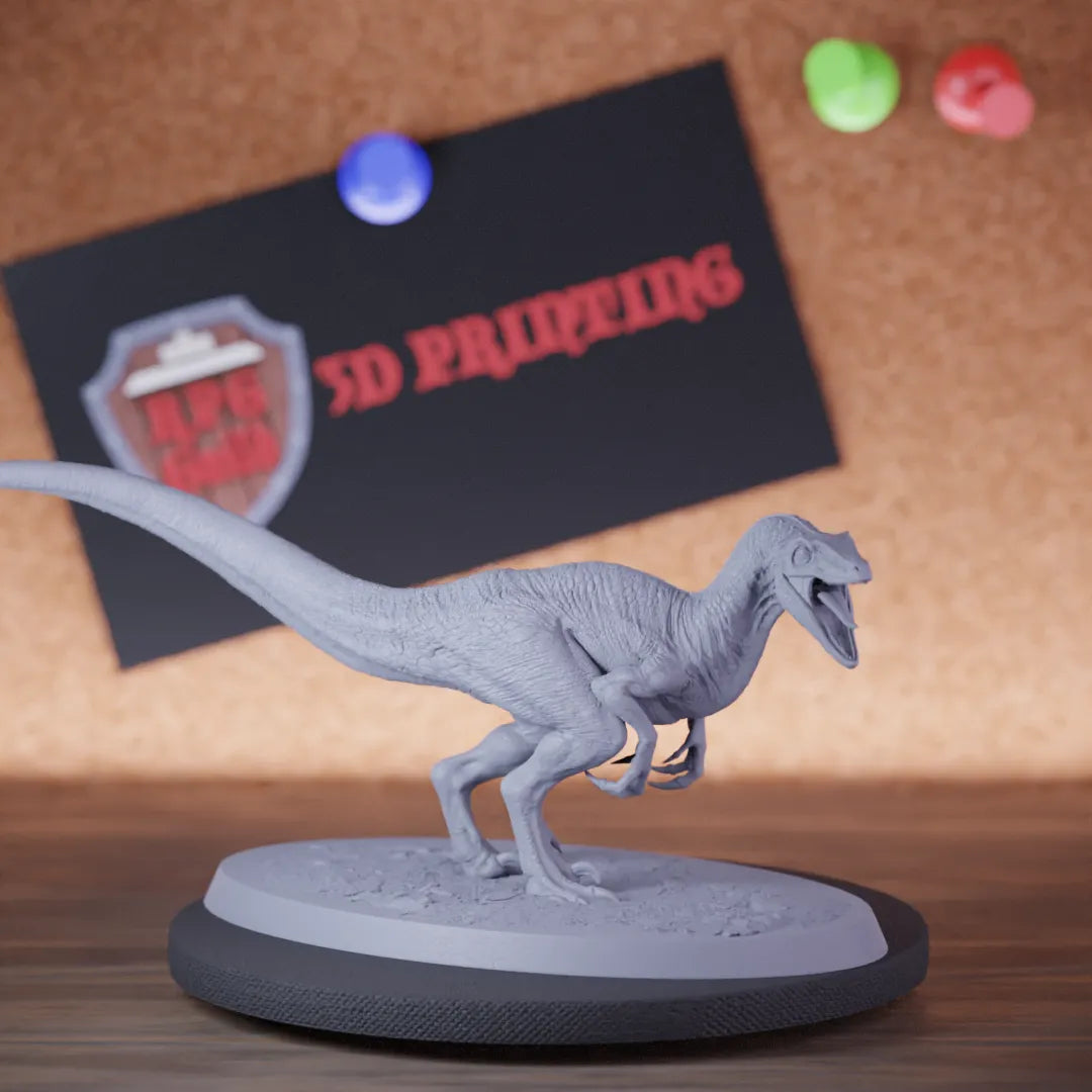 Highly detailed dinosaurus cry velociraptor animal miniature of JurassicVelociraptor, perfect for DnD 5e encounters, fantasy tabletop RPG campaigns, painting and display.