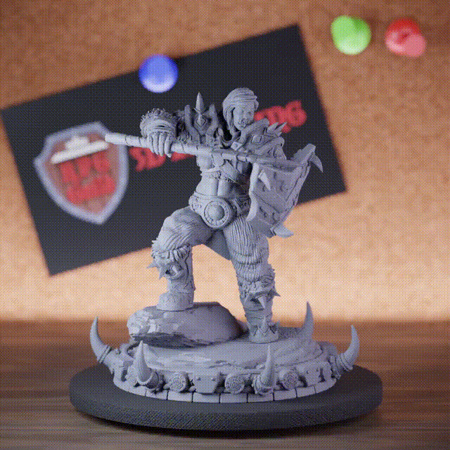 Orc 5e | DnD Orc Barbarian Spear Huntress Miniature
