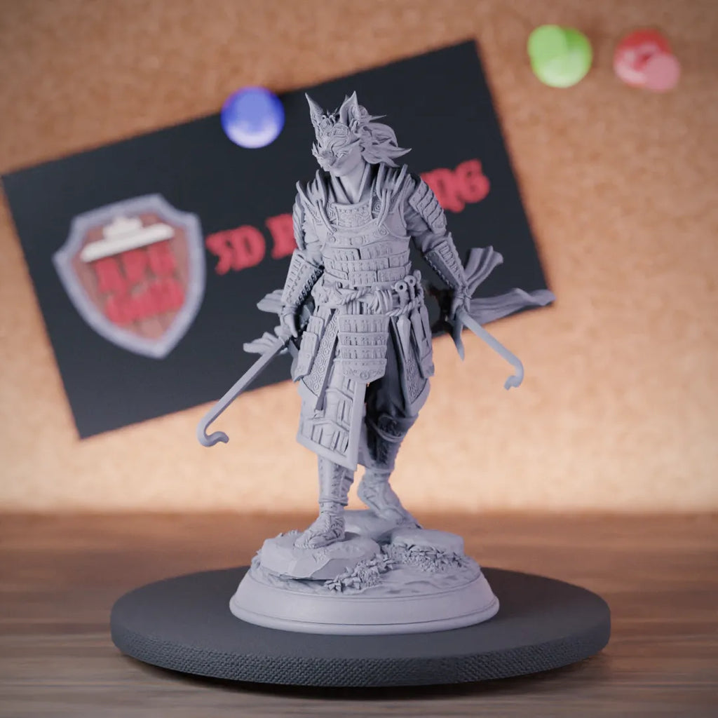 Kitsune 5e | DnD Kitsune Masked Fighter Miniature | RPG Guild