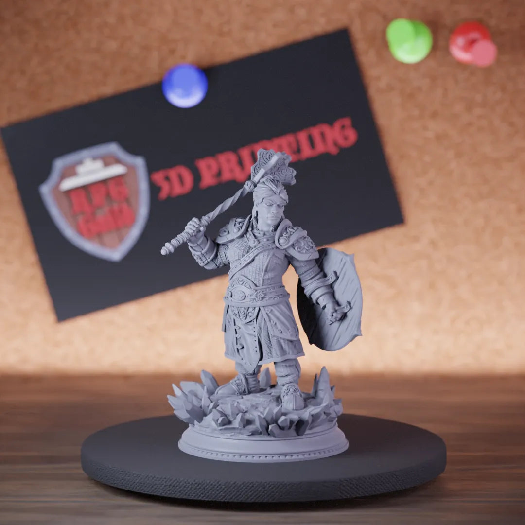 Dwarf 5e | DnD Female Dwarf Warrior Mace Miniature