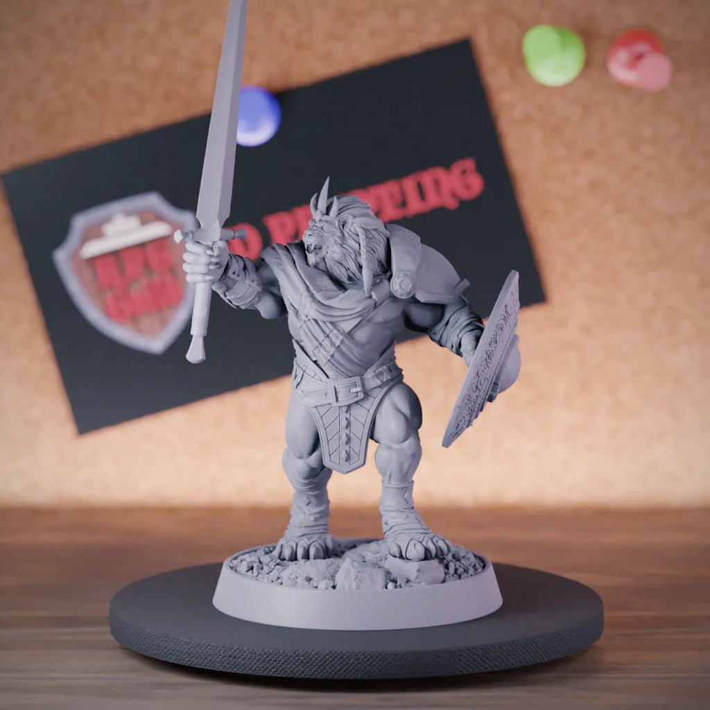 Leonin 5e | DnD Leonin Fighter Guardian Miniature