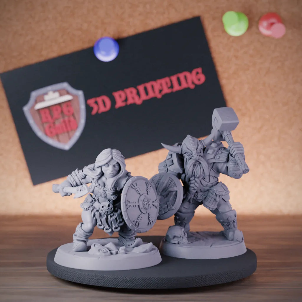 Dwarf Set 5e | DnD Set of 2 Miniatures