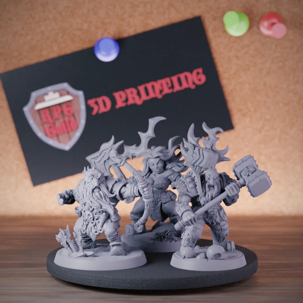 Dwarf Set 5e | DnD Set of 3 Miniatures