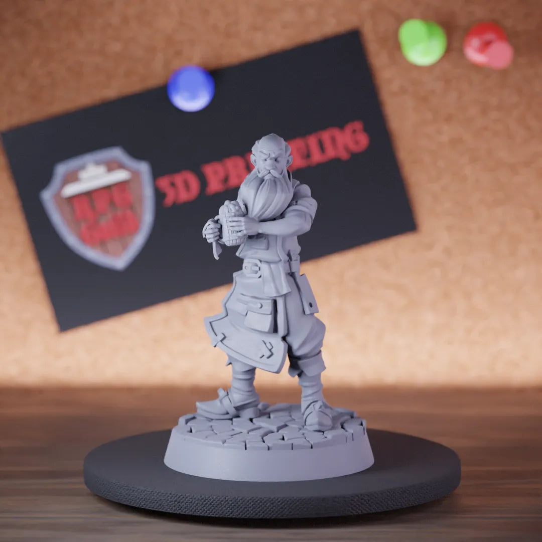 Human 5e | DnD Human Bald Innkeeper Npc Miniature | RPG Guild