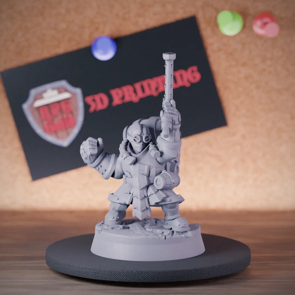 Dwarf 5e | DnD Female Dwarf Gunslinger Miniature