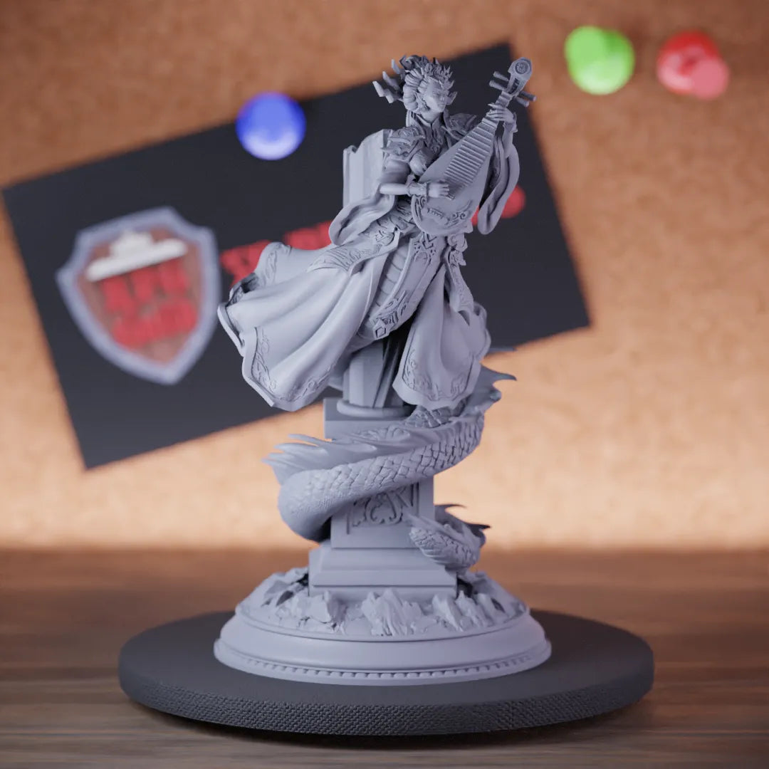 Highly detailed yuan boss ti priestess miniature of Lian, perfect for DnD 5e encounters, fantasy tabletop RPG campaigns, painting and display.