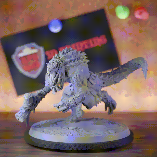 Lizardfolk 5e | DnD Roaring Lizardman Bone Mace Miniature