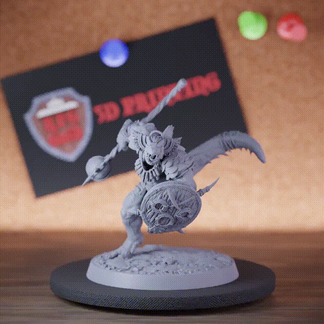 Echsenvolk 5e | DnD Elite Echsenmensch Streitkolben & Schild Kriegschampion Miniatur