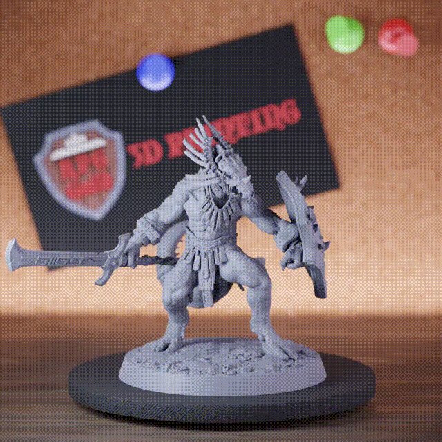 Echsenvolk 5e | DnD Stammesminiatur Echsenmensch Speerkämpfer Verteidiger II