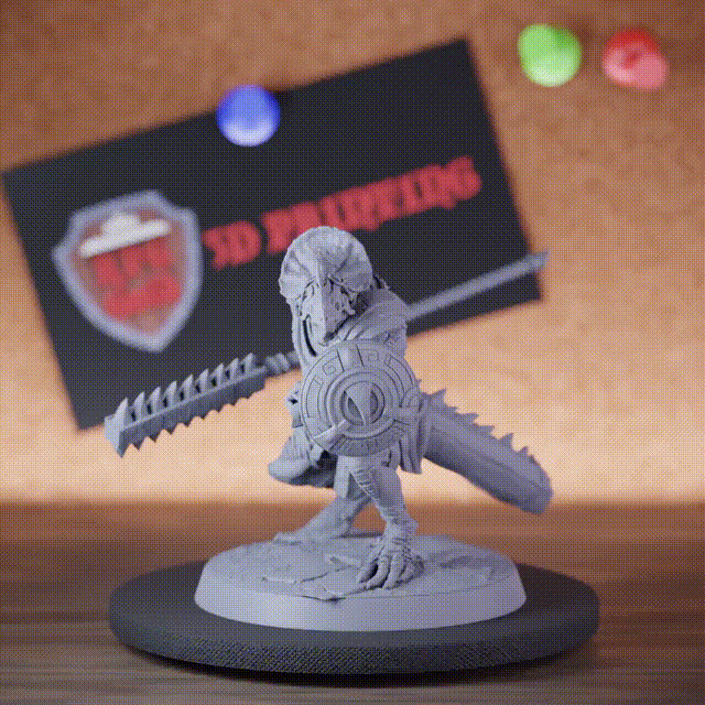 Grimscale 5e | DnD Lizardman Spearman Block Miniature