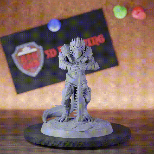 Grimscale 5e | DnD Echsenmenschen-Schwertwächter-Miniatur 