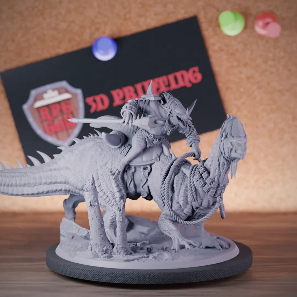 Lizardfolk 5e | DnD Lizardfolk Swamp Cavalry Monster Miniature 