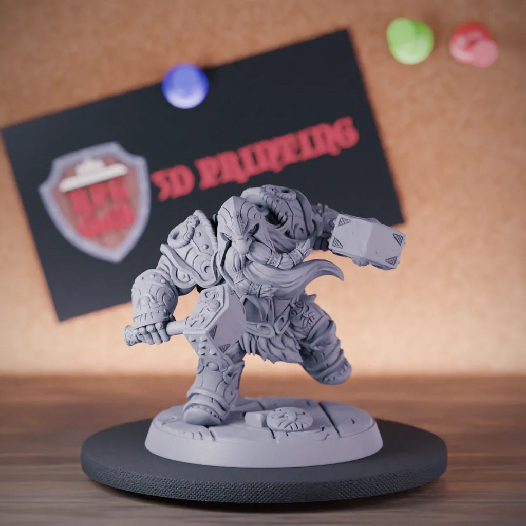 Dwarf 5e | DnD Dwarf Fighter Hammers Miniature