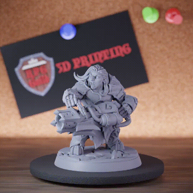 Zwerg 5e | DnD Weibliche Zwergen-Revolverheldin (Miniatur)