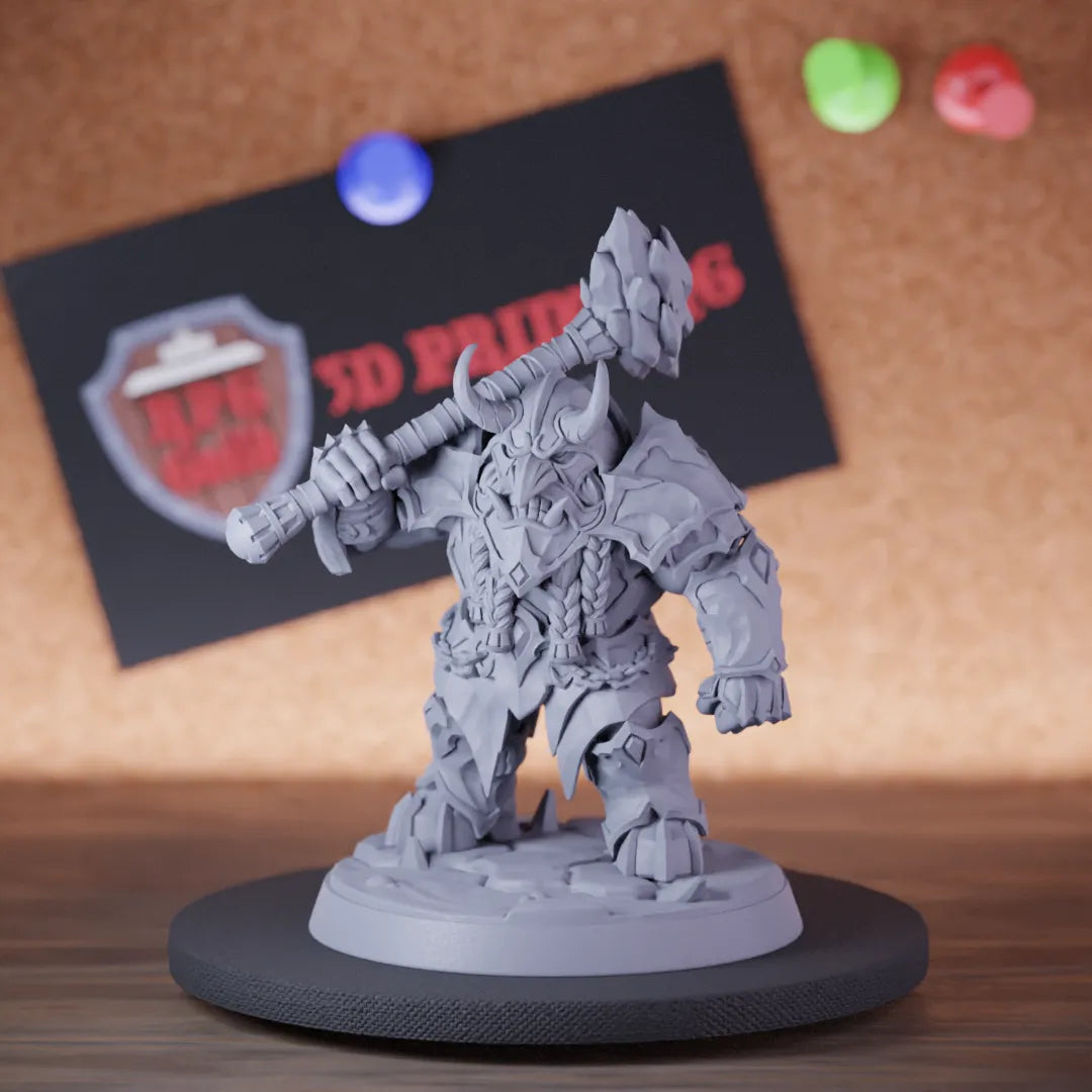 Highly detailed dwarf defender cursed duergar miniature of Magmaforged, perfect for DnD 5e encounters, fantasy tabletop RPG campaigns, painting and display.