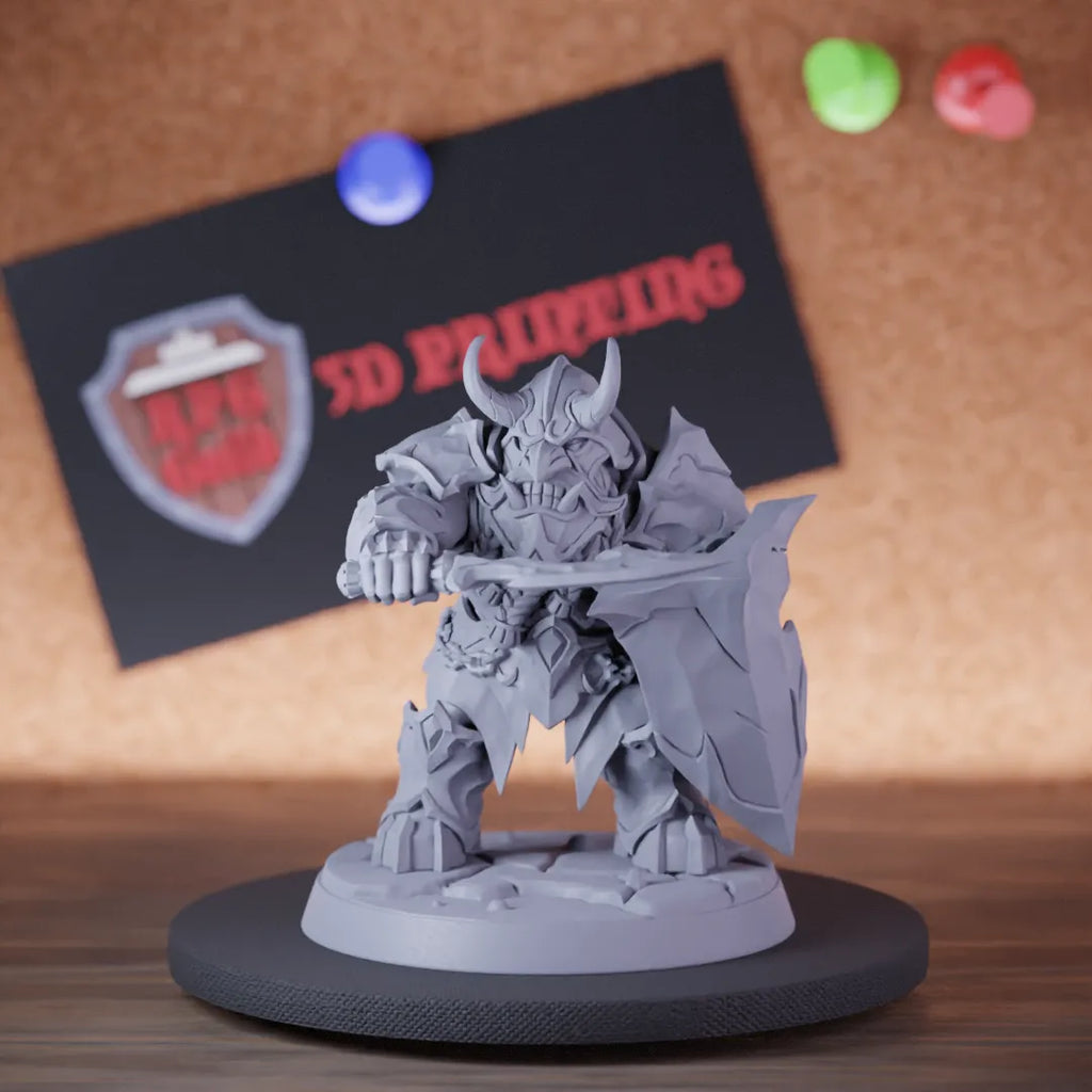 Highly detailed dwarf defender warrior cursed shield miniature of Magmaforged, perfect for DnD 5e encounters, fantasy tabletop RPG campaigns, painting and display.