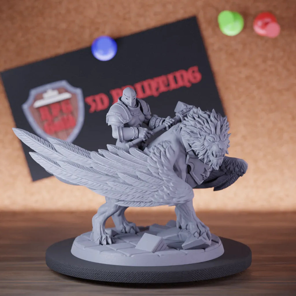 Celestial 5e | DnD Female Knight Celestial Lion Rider Miniature