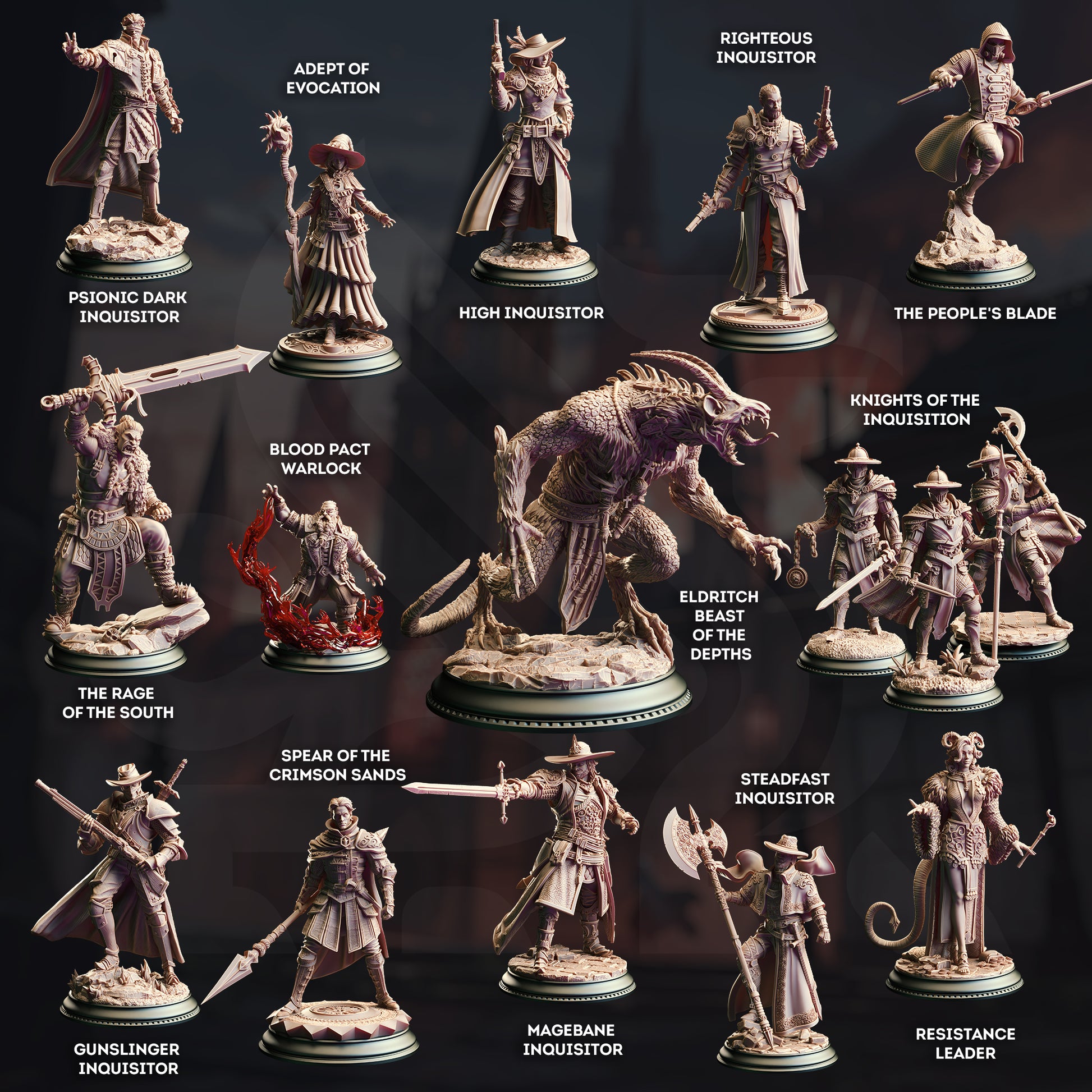 Baldurian Inquisition Bundle | DnD Miniature Set | 32-75mm